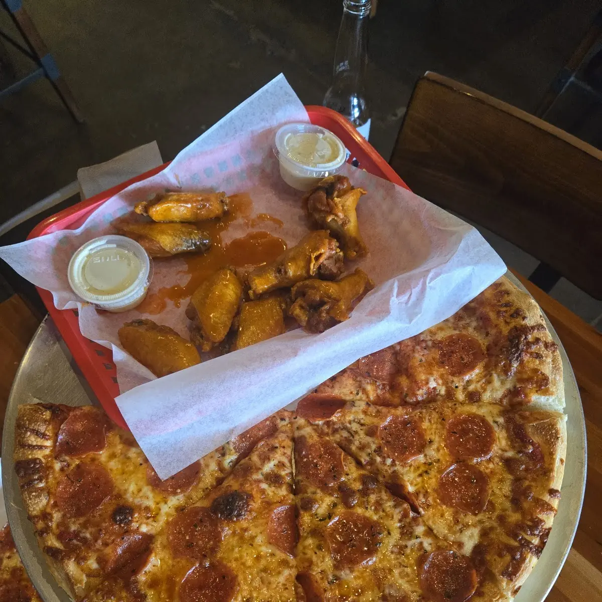 Pepperoni Pizza and Wings