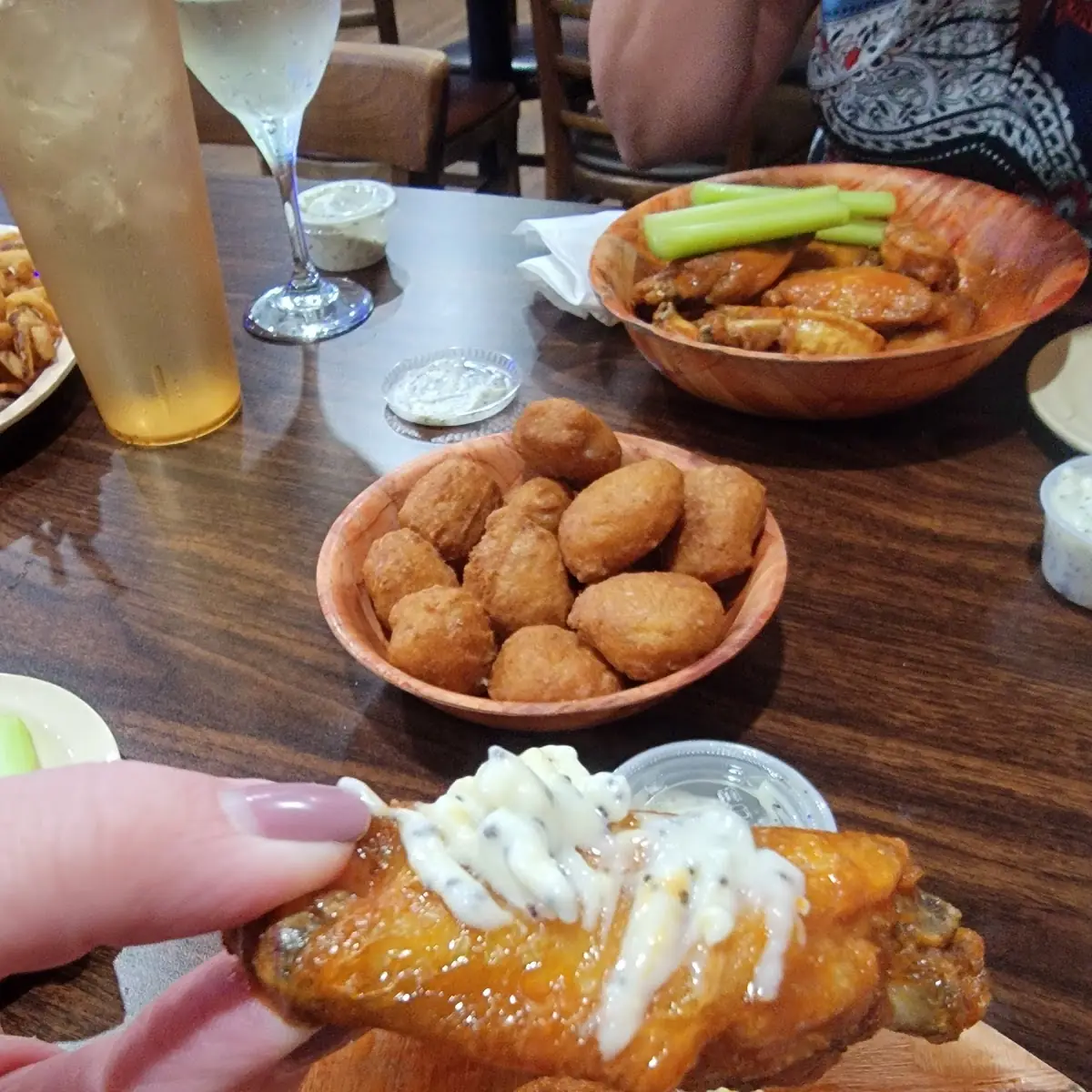 Buffalo Wings and Broccoli Cheese Bit