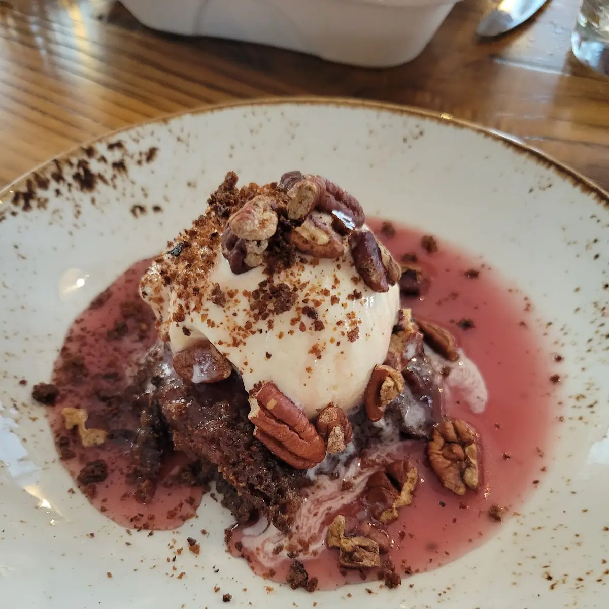 Sticky Cake and Vanilla Ice Cream
