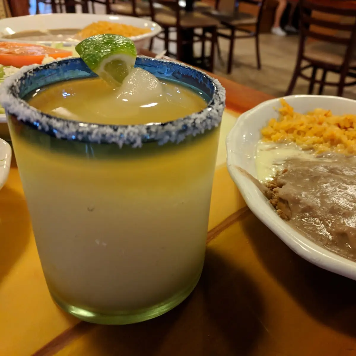 Margarita and Refried Beans and Rice