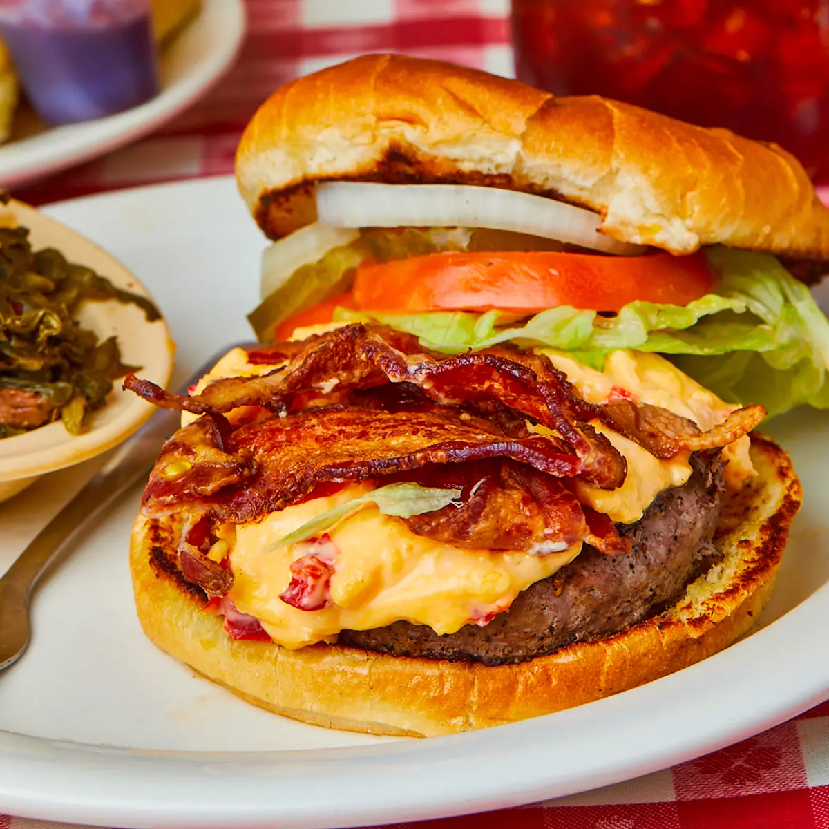 Pimento Cheese and Bacon Burger