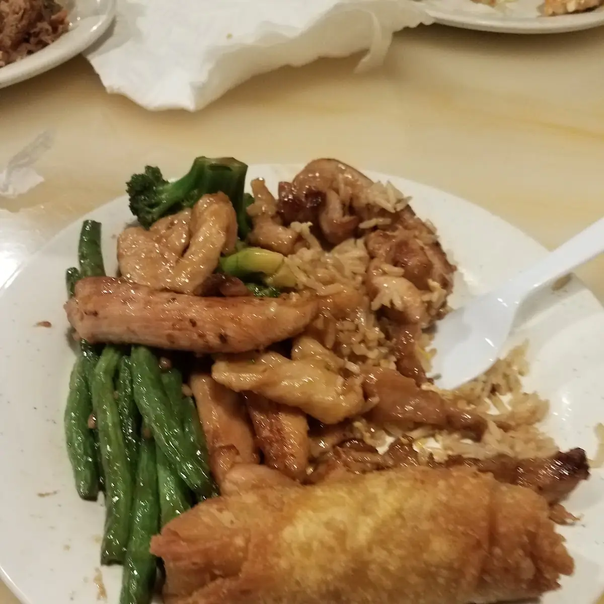 Teriyaki Chicken Green Beans Egg Roll