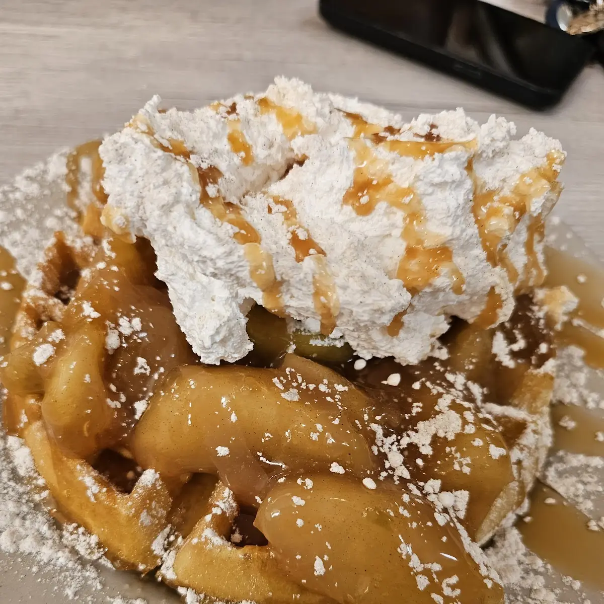 Apple and Salted Caramel Waffle