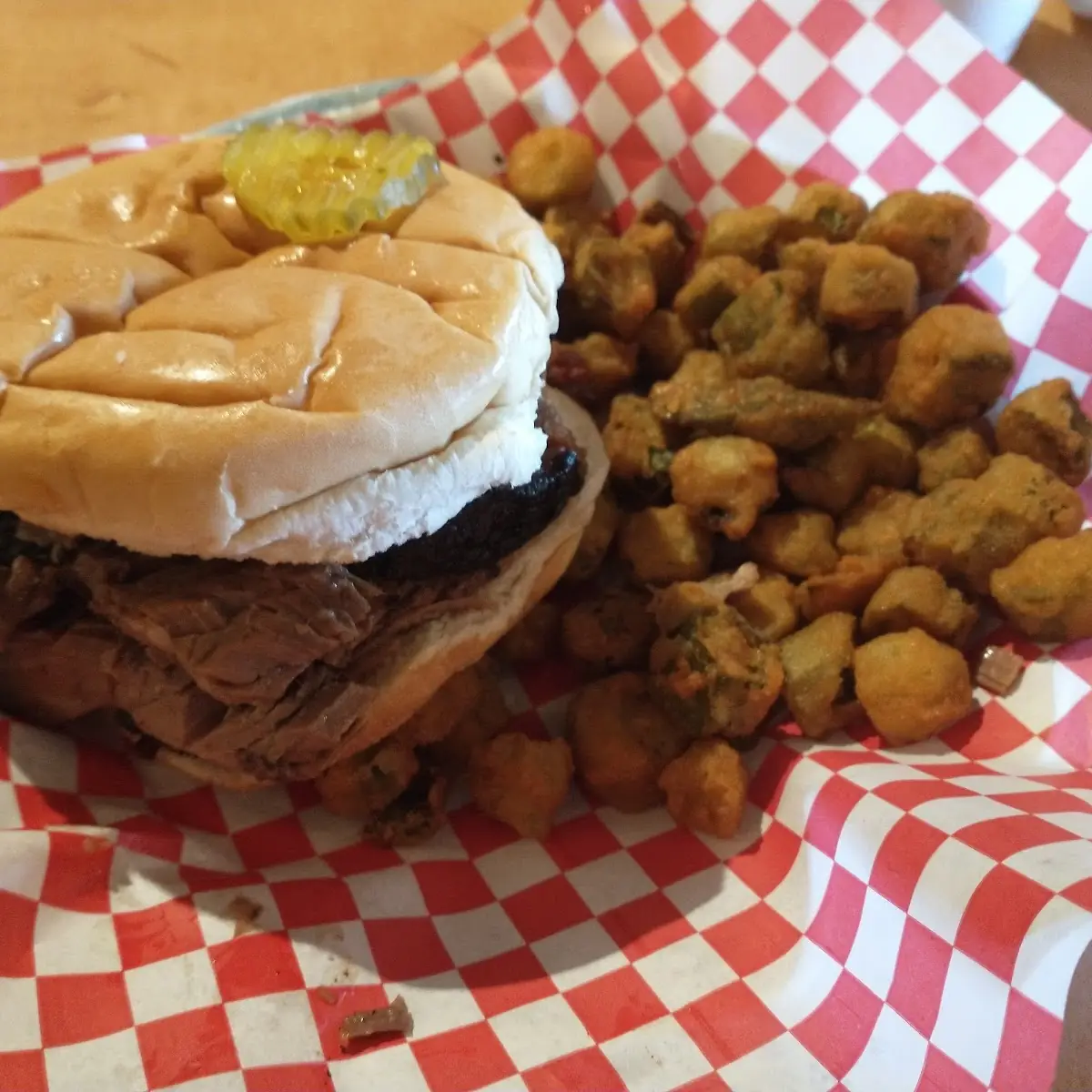 Brisket Sandwich with Okra