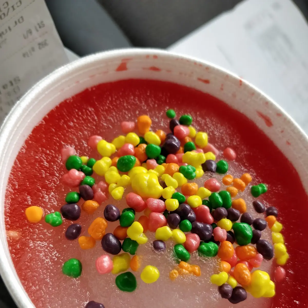 Cherry Limeade Slush with Nerds