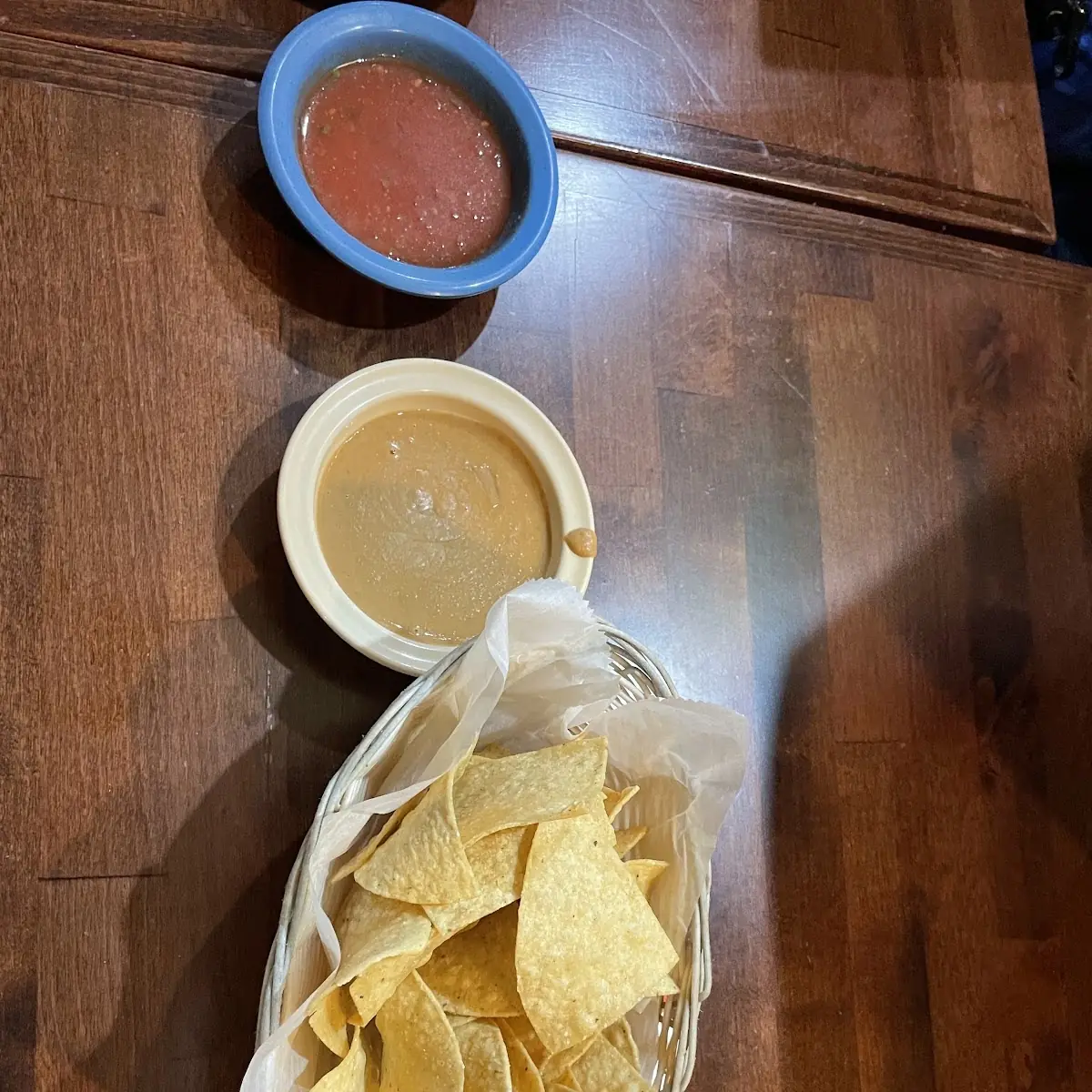 Chips Salsa and Bean Dipping Sauce