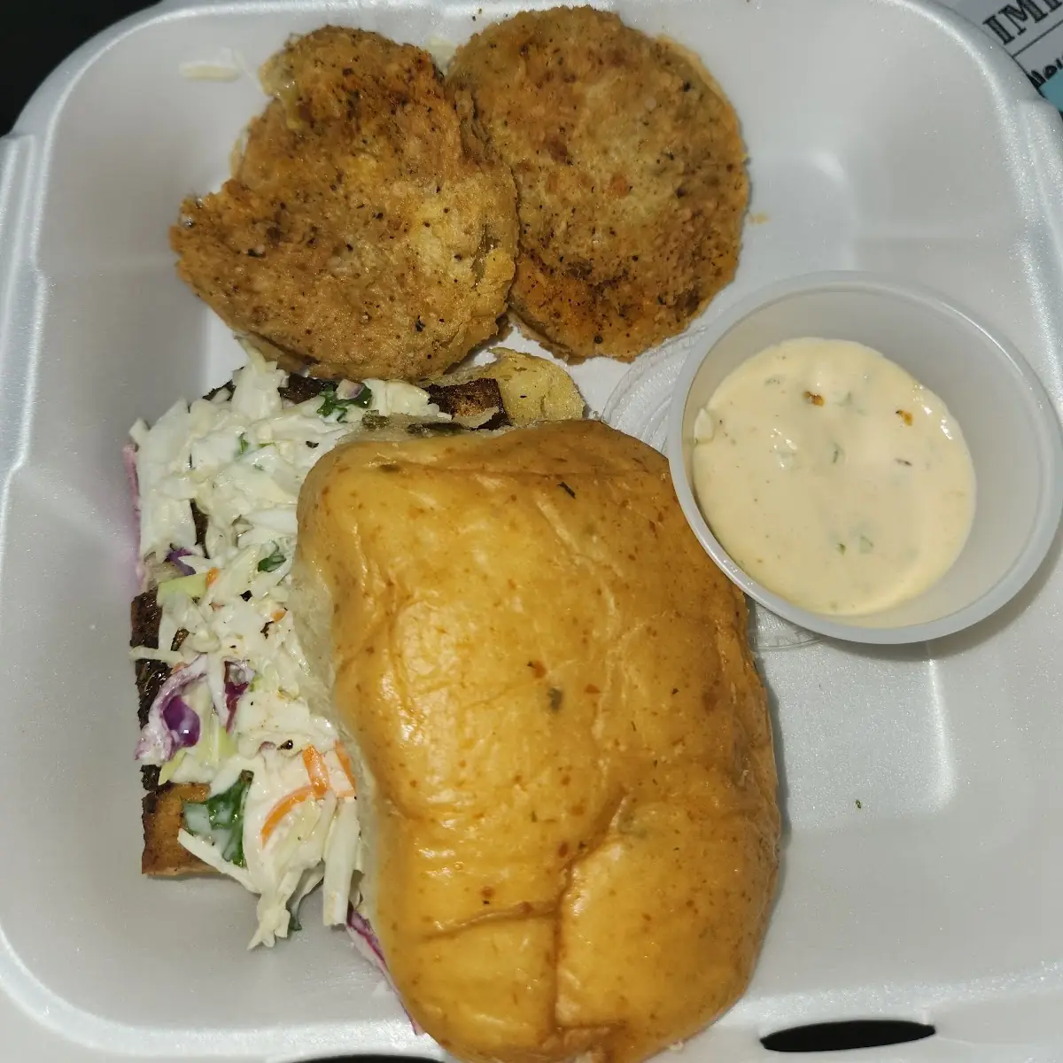 Blackened Grouper Sandwich w Fried Green Tomatoes