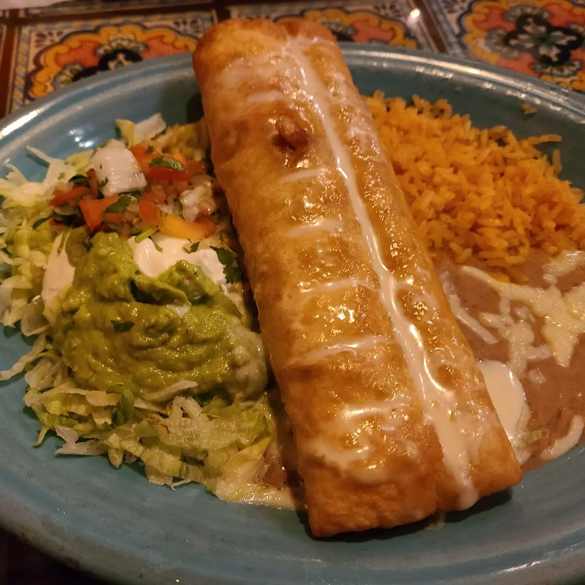 One Burrito One Enchilada Rice & Beans