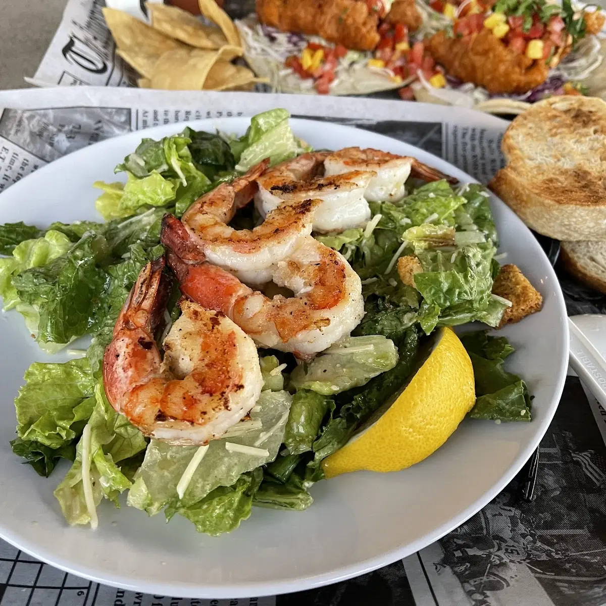 Grilled Prawn Caesar Salad