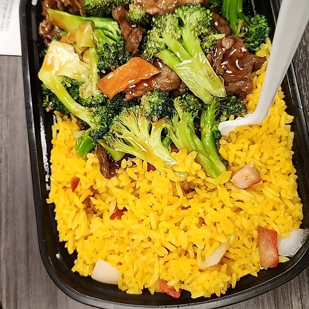 Pork Fried Rice and Beef and Broccoli