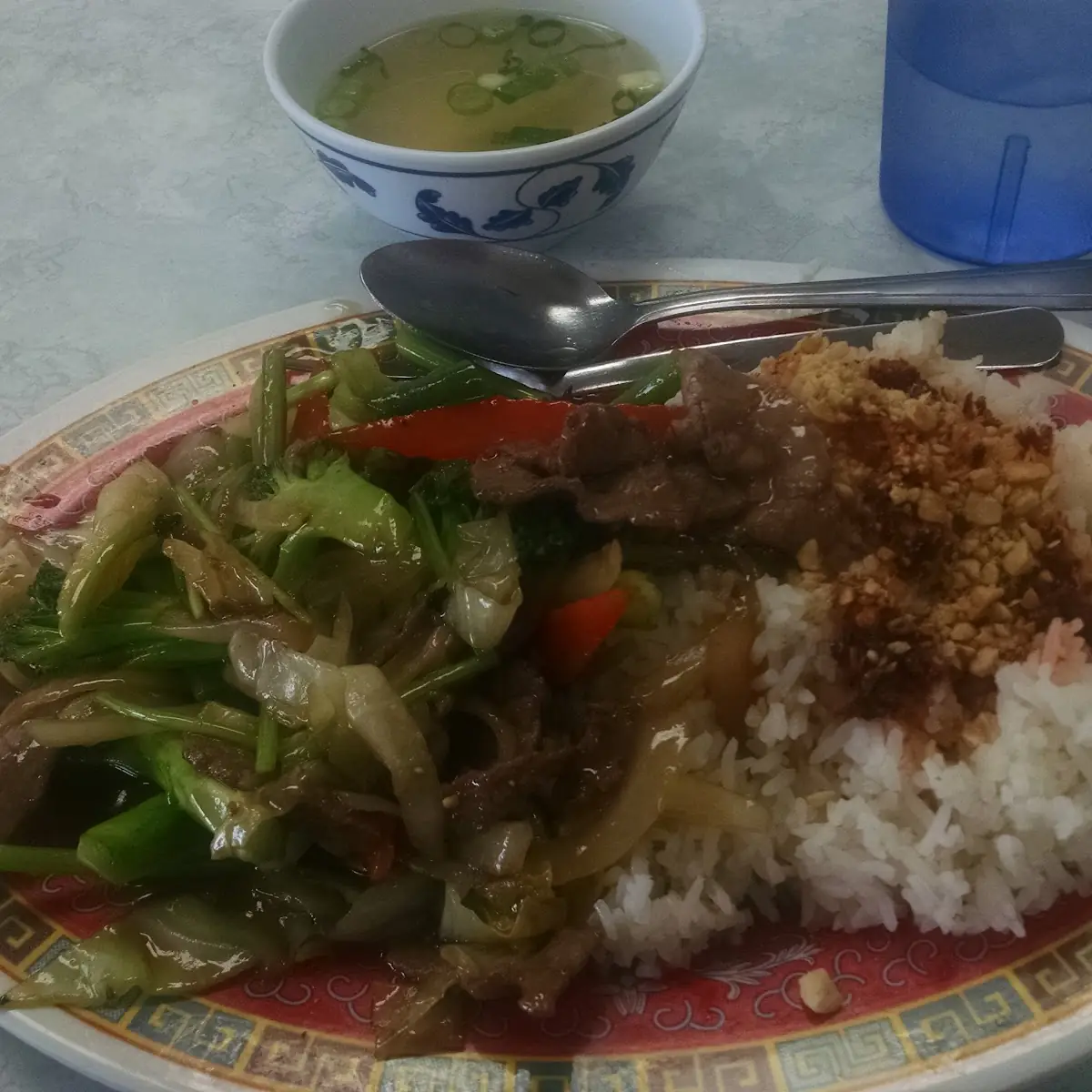 Stir Fry Beef and Vegetable over Steamed Rice