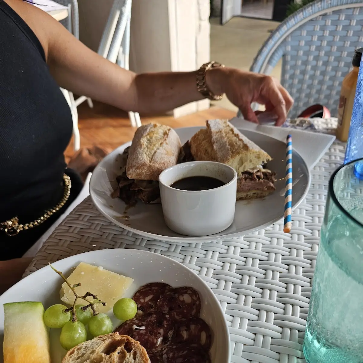 French Dip and Side Charcuterie Plate