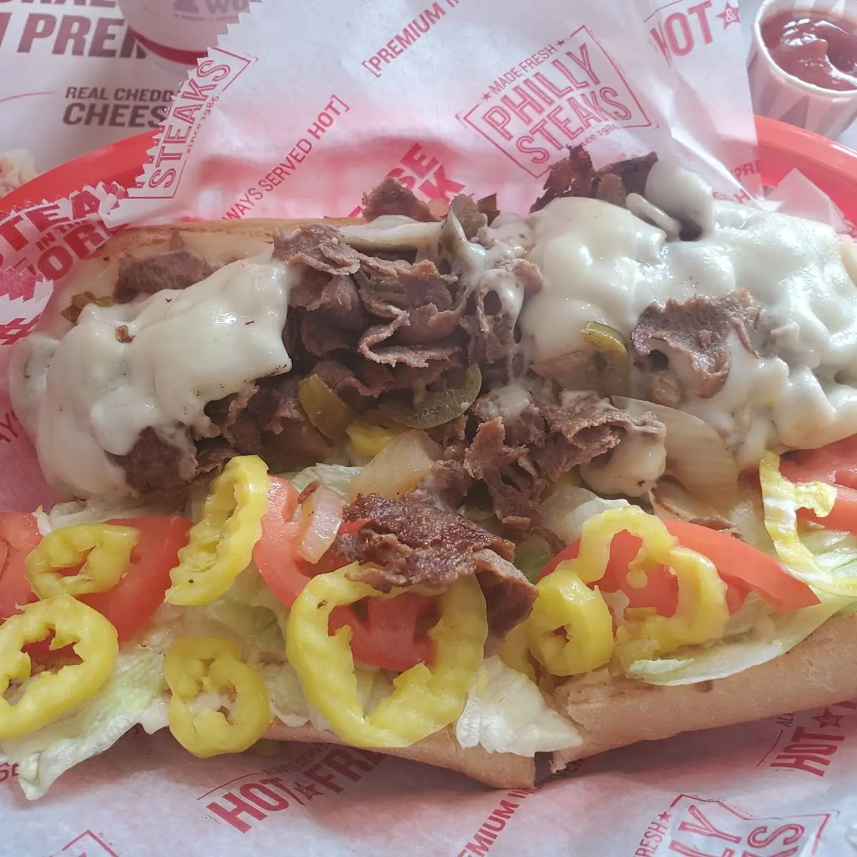 Philly Cheese Steak with Banana Peppers