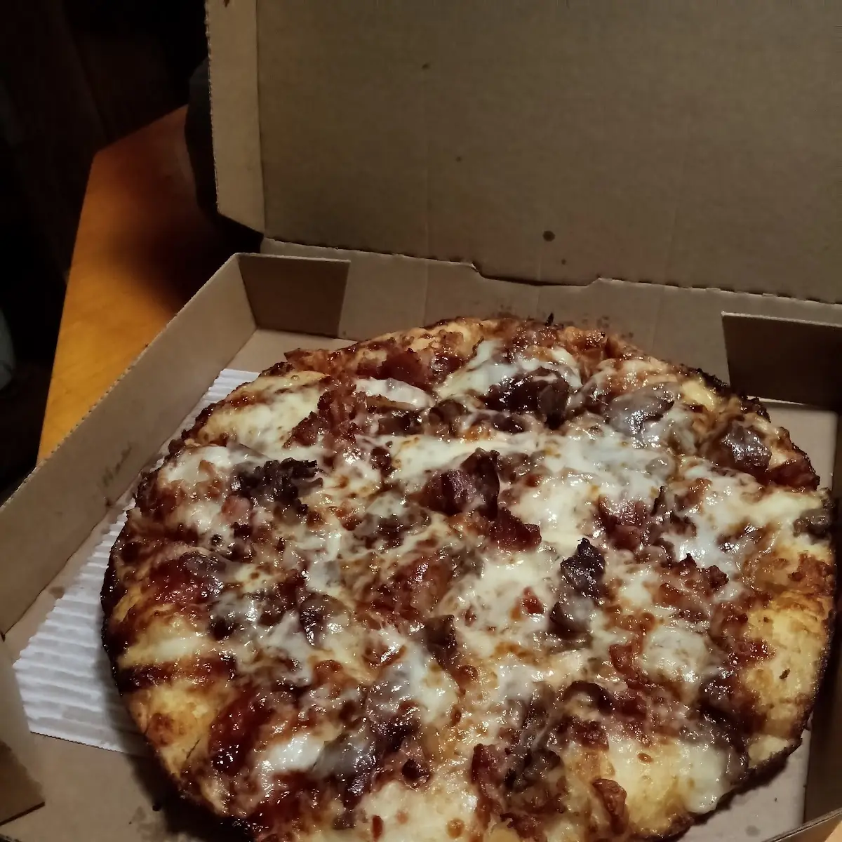 Philly Cheesesteak-Bacon BBQ Pan Pizza
