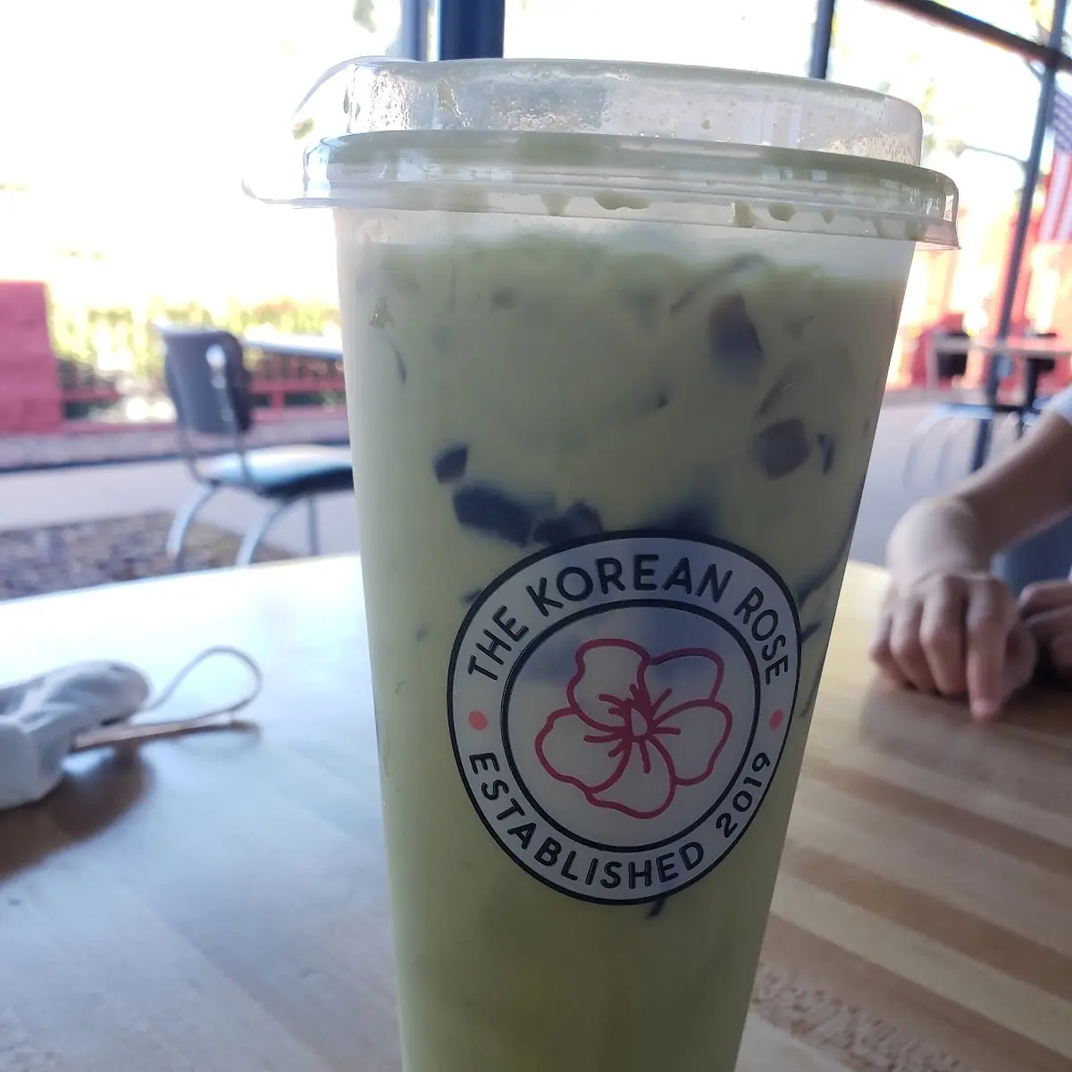Matcha Green Tea Latte with Grass Jelly