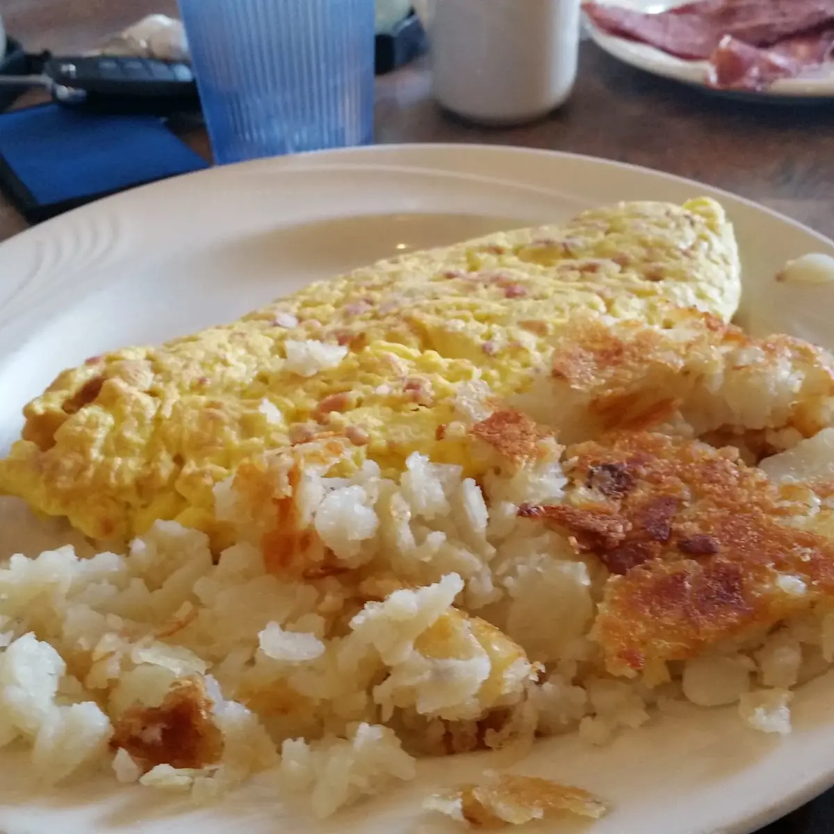 Ham and Cheese Omelette with Hash Brown