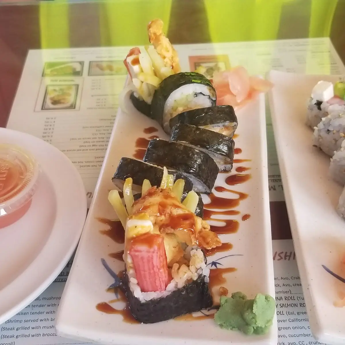Egg Rolls Dragon Roll and Philadelphia Roll