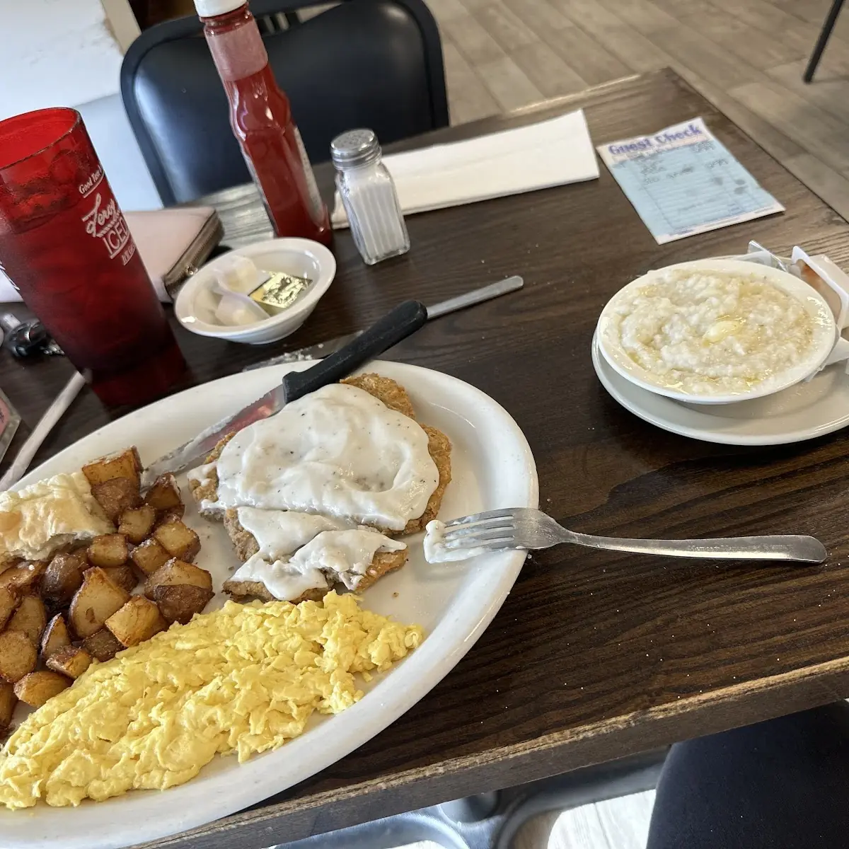 Two Eggs over Easy Hash Browns and Corn Beef Hash