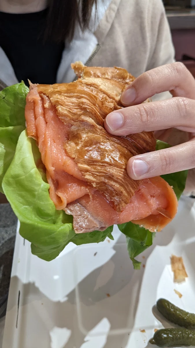 Salmon Sandwich on Croissant, Pain Perdu