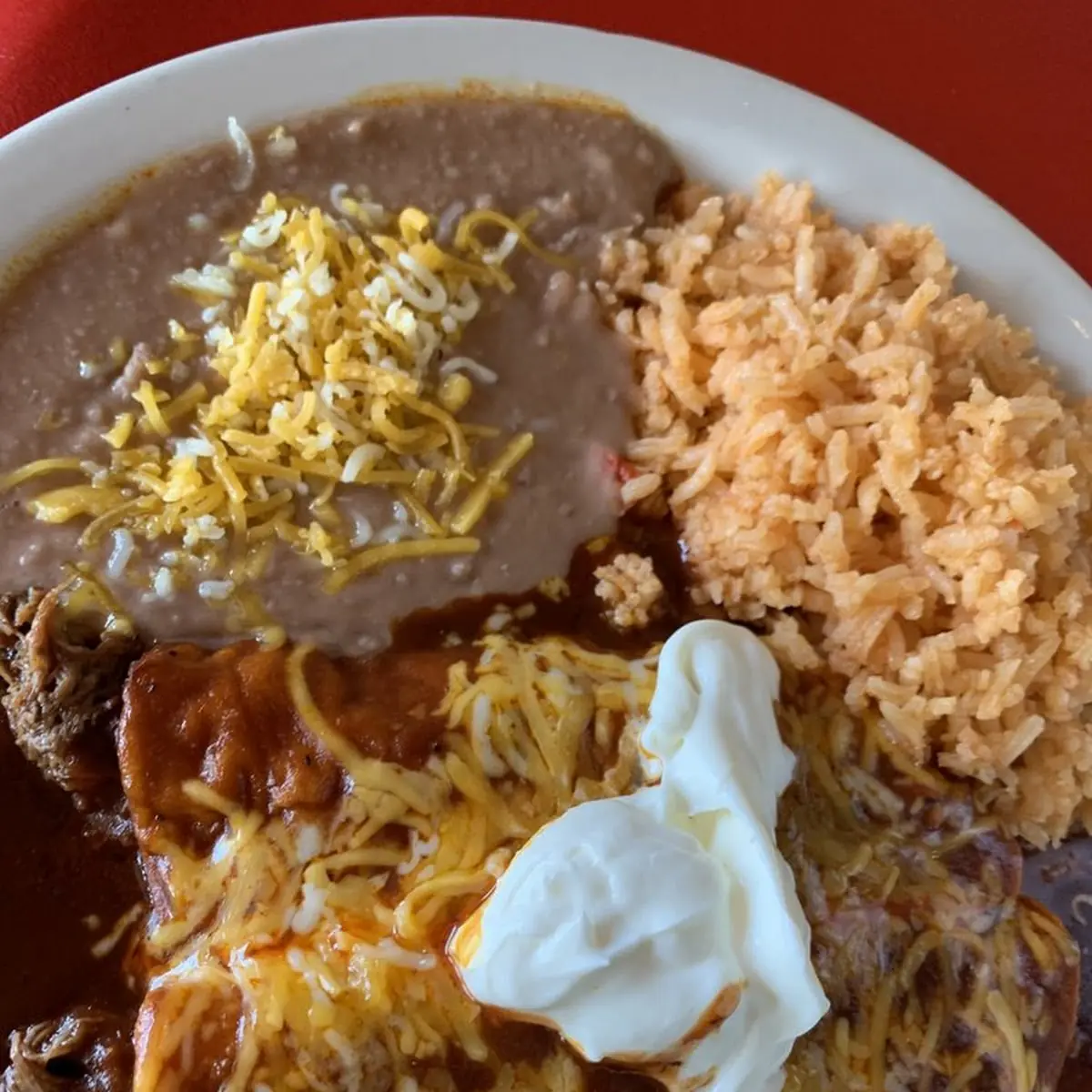 Taco Bean Tostado Cheese Enchilada