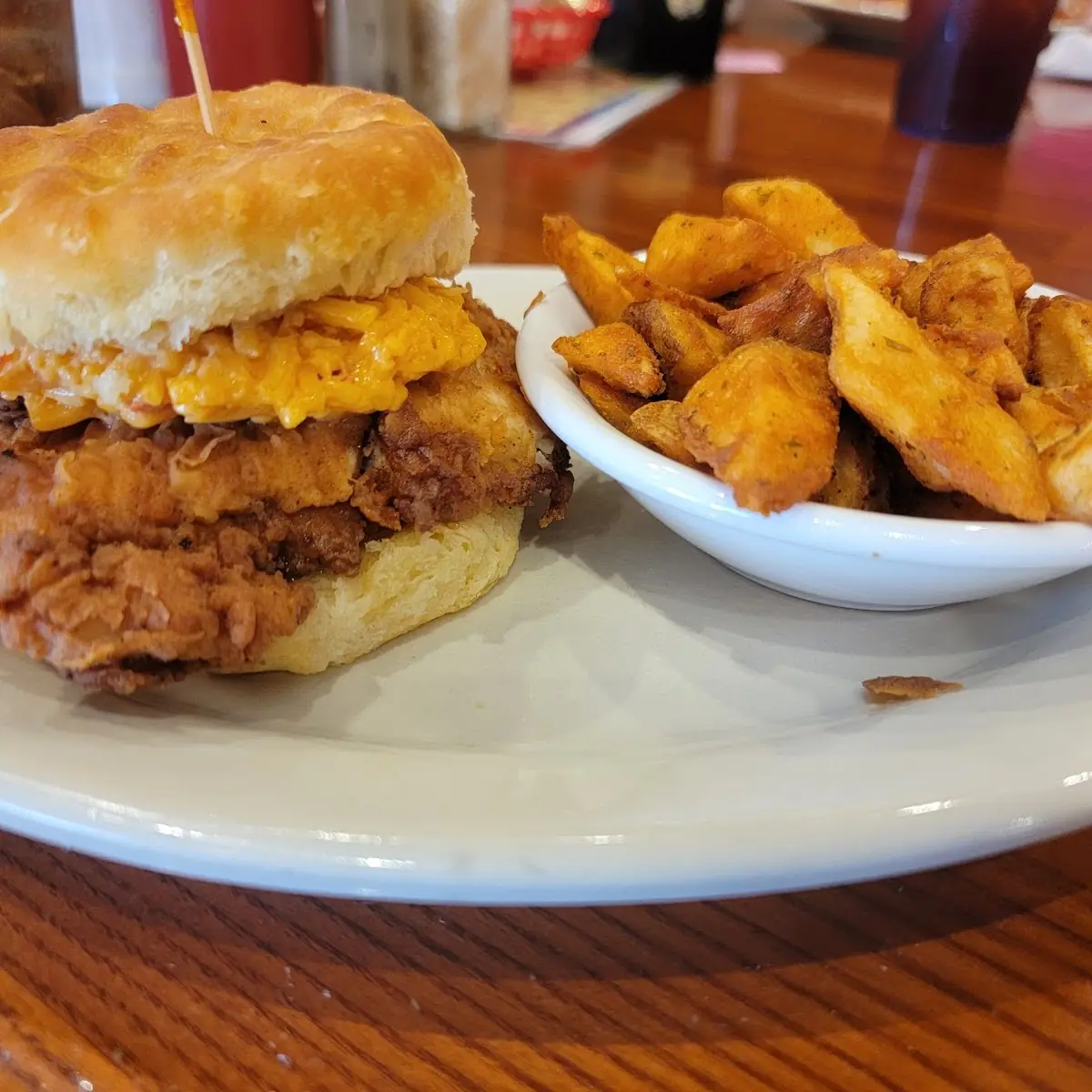 Fried Chicken Pilmento Cheese Biscuit