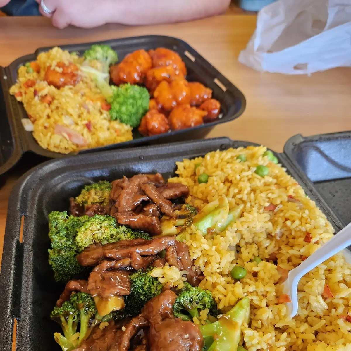 Beef and Broccoli and General TSO Chicken