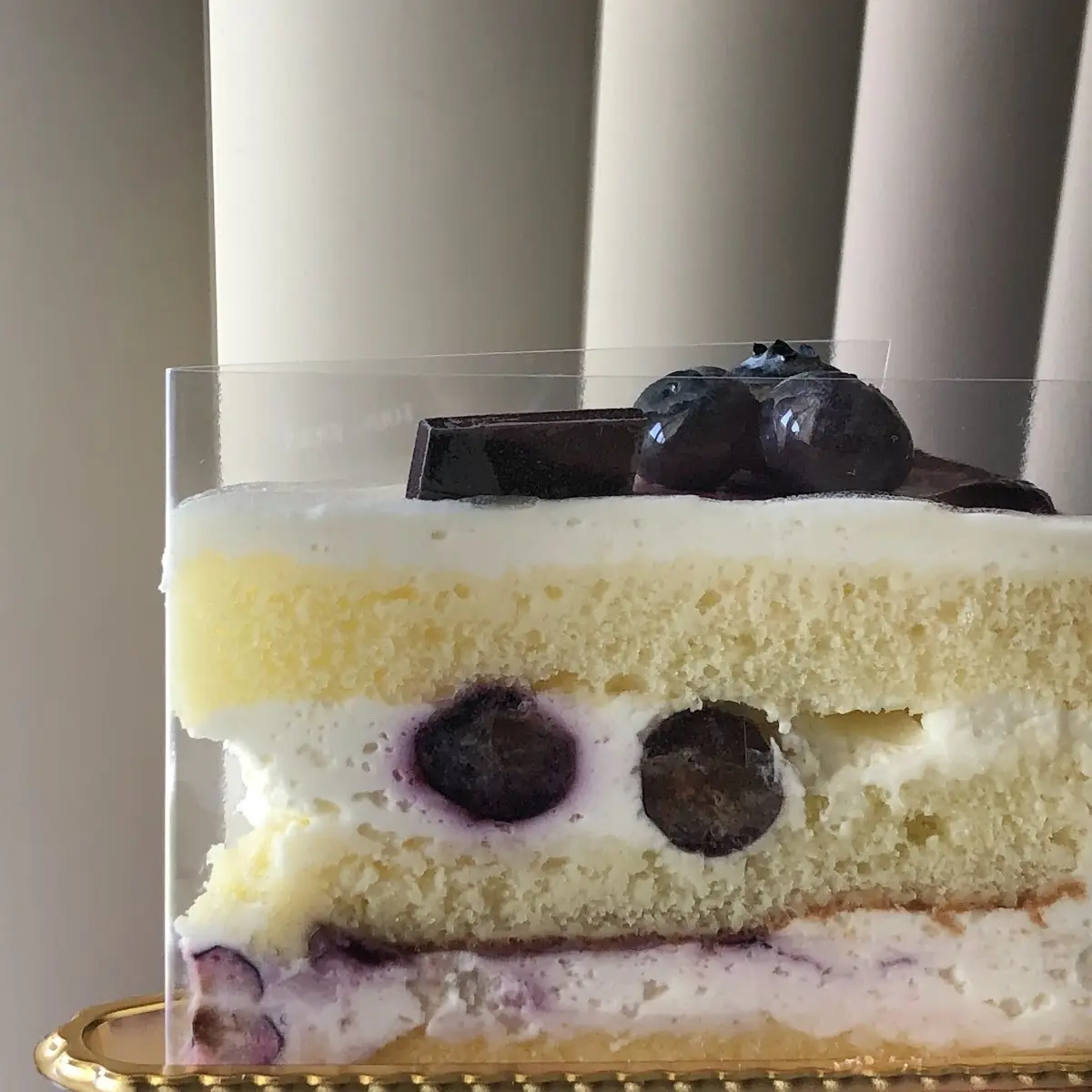 Blueberry Yogurt Cloud Cake Slice