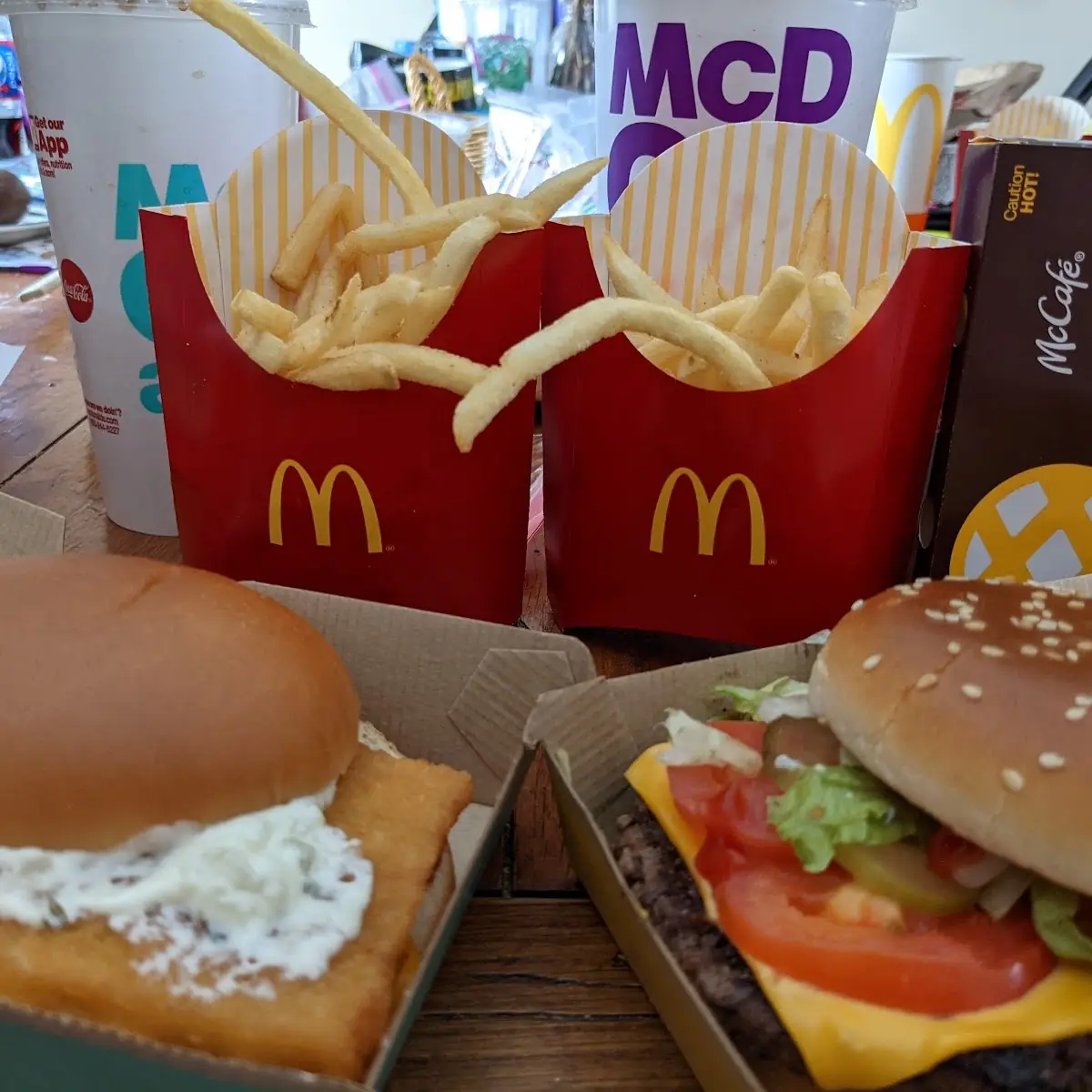 Filet-O-Fish and Quarter Pounder Deluxe Burger