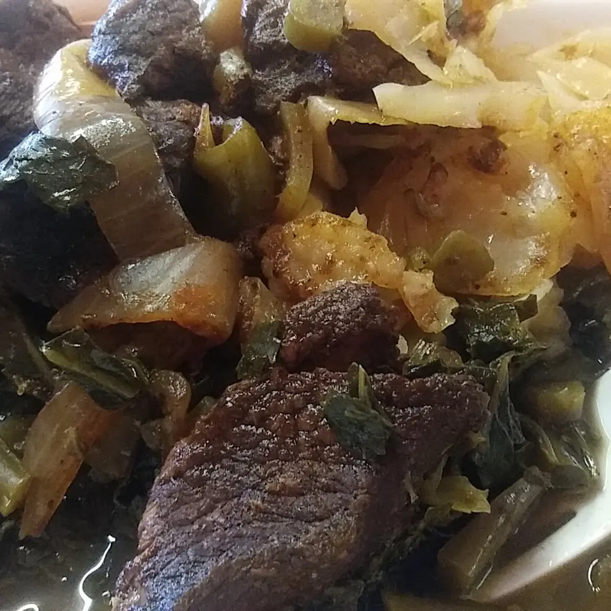 Stew Beef Greens Cabbage