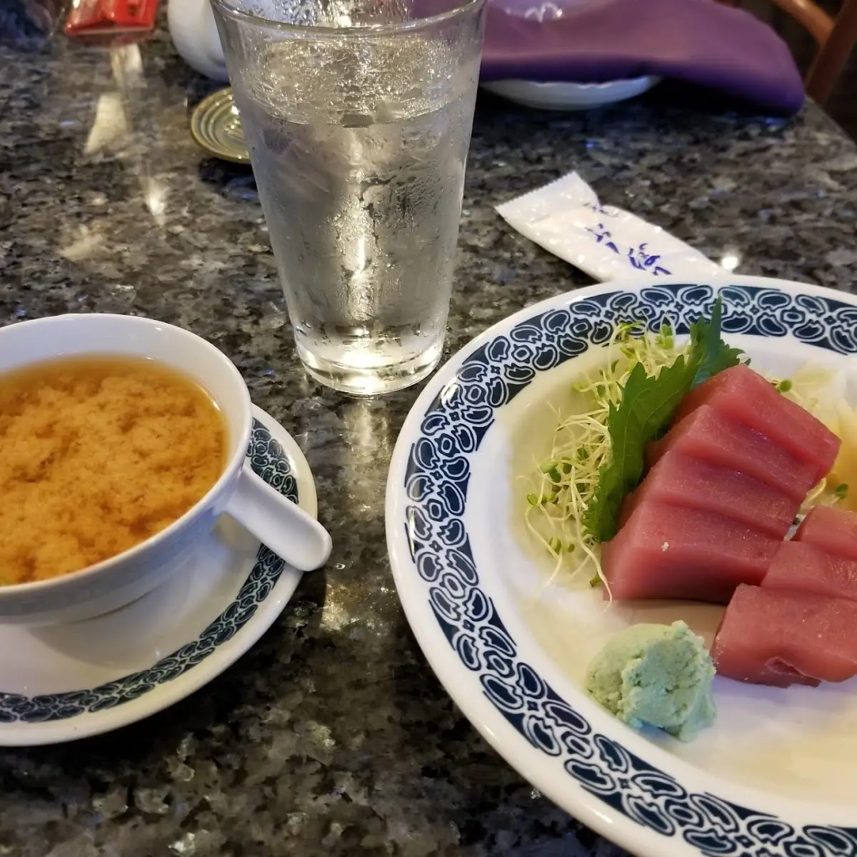 Miso Soup and Maguro Sashimi