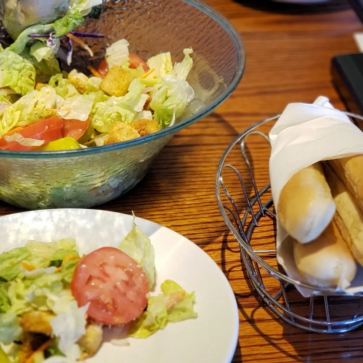 Salad and Bread Sticks