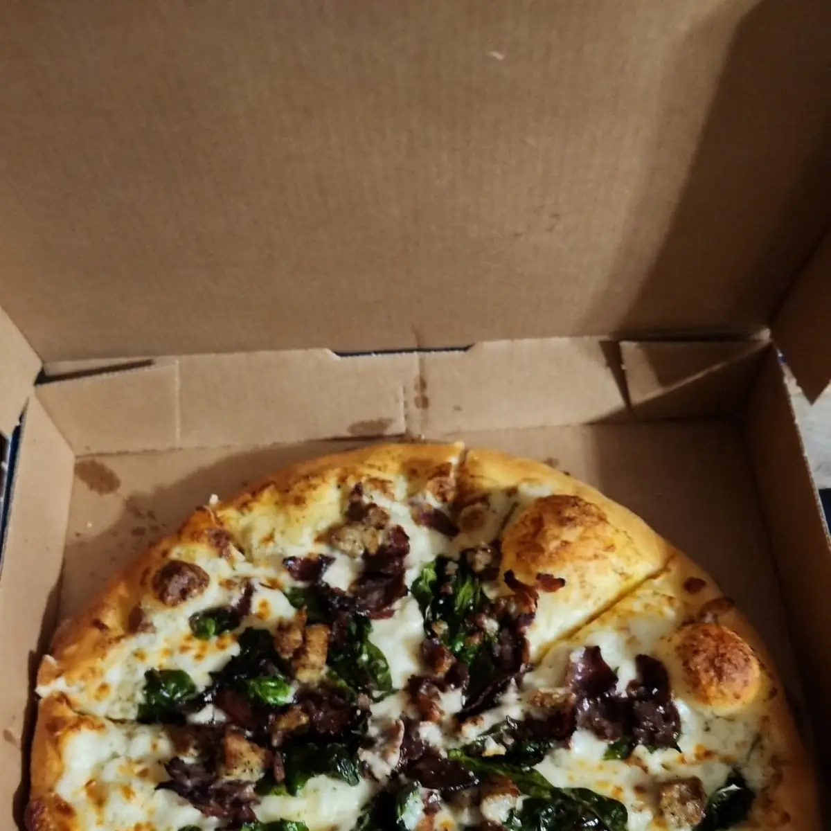 Spinach Sausage Mushroom Pizza