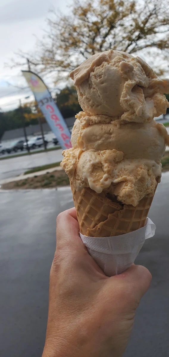 Pumpkin Cheesecake Waffle Cone