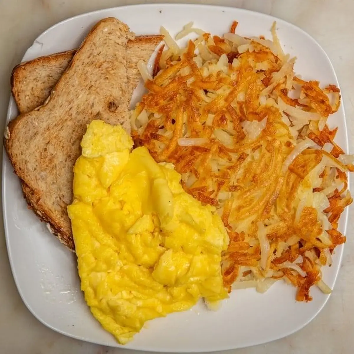 Egg Hash Browns Toast