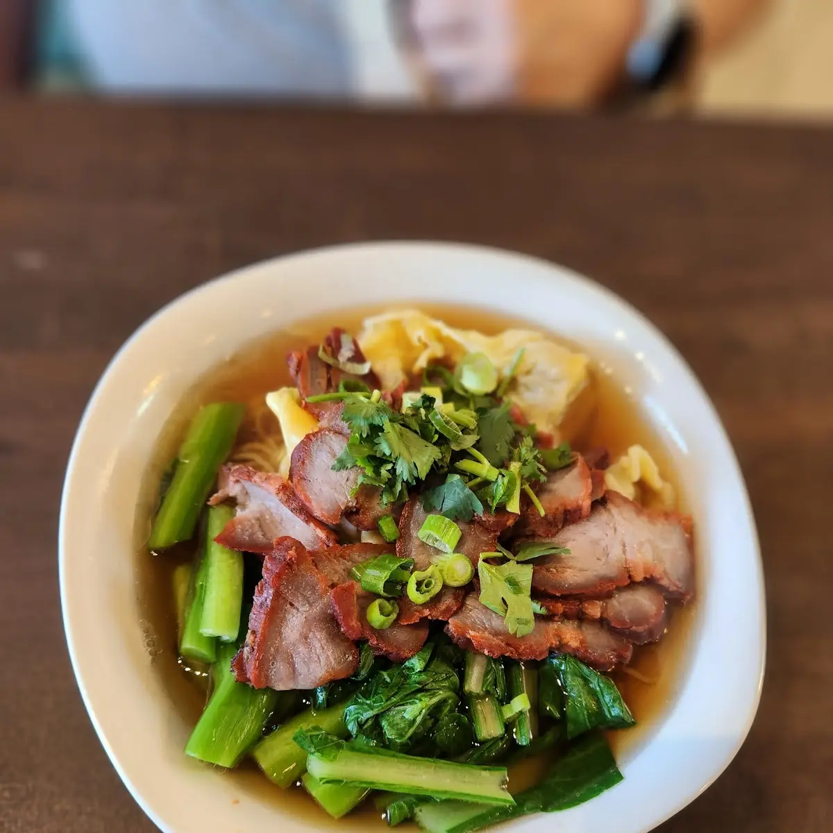 Barbeque Pork with Egg Noodle Soup