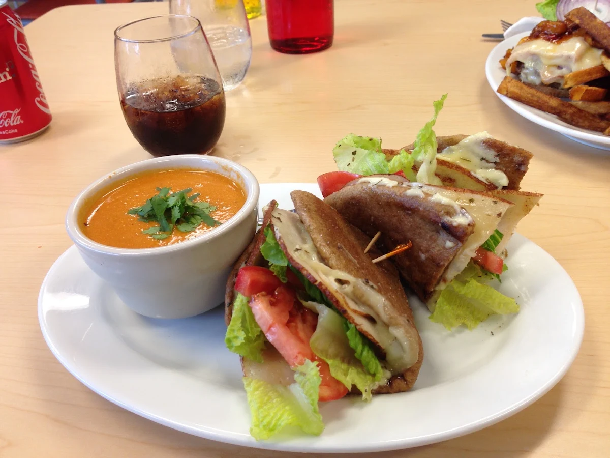 Turkey Club Sandwich and Tomato Bisque