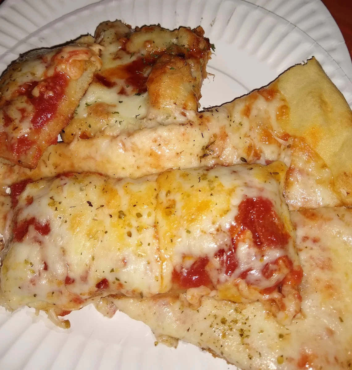 Square Pizza Cheese Pizza and BBQ Chicken Pizza