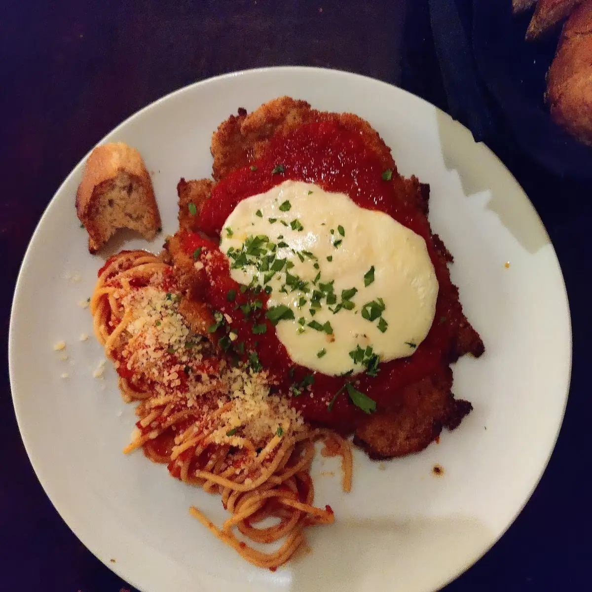 Chicken Parmigiana with Spaghetti