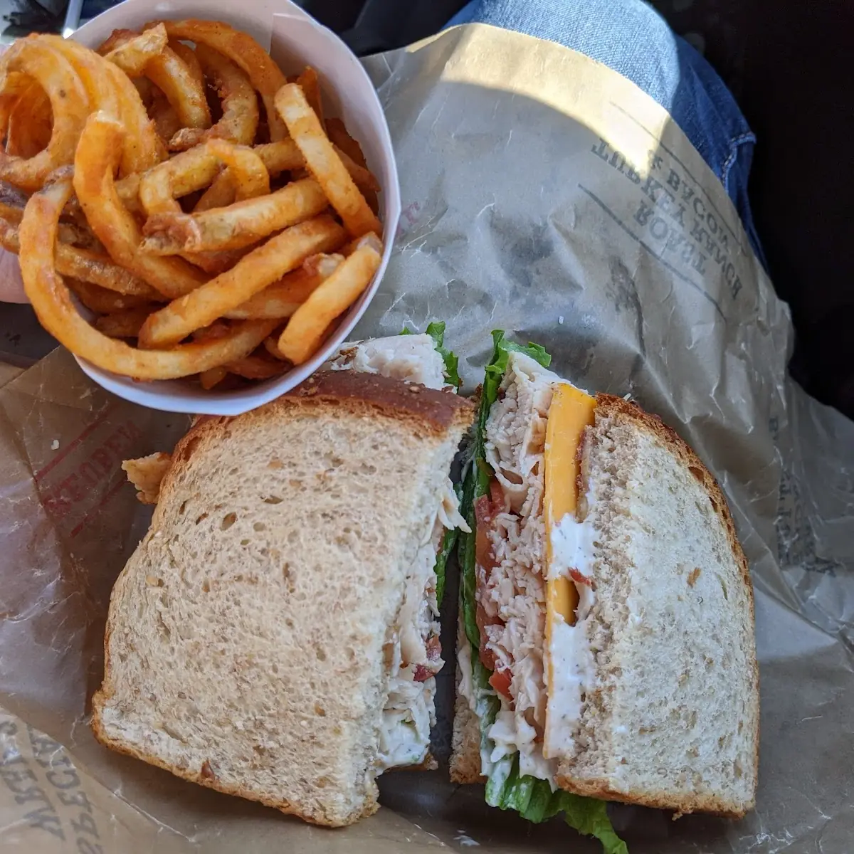 Turkey and Cheese Sandwich with Fries