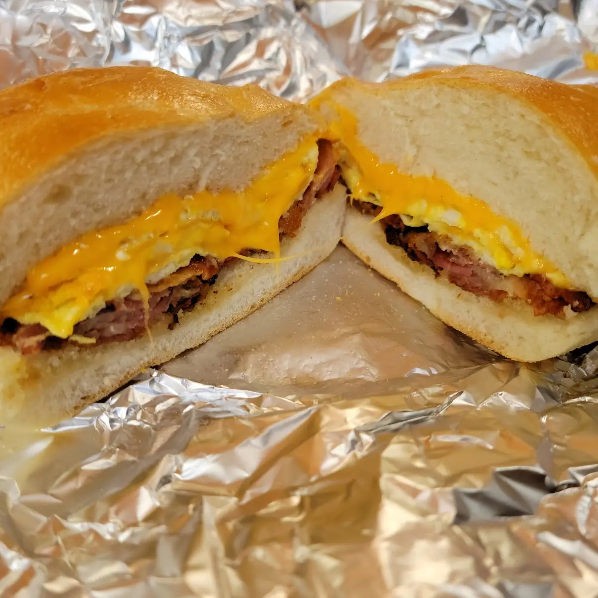 Steak Egg 2 Cheese Sandwich Breakfast