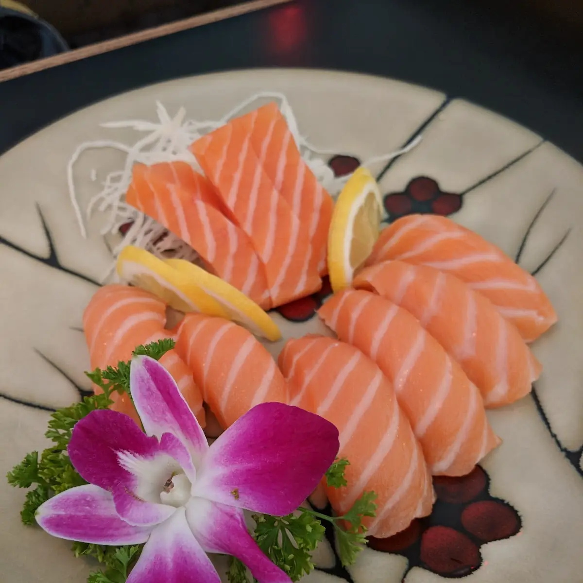 Salmon Sashimi and Salmon Nigiri