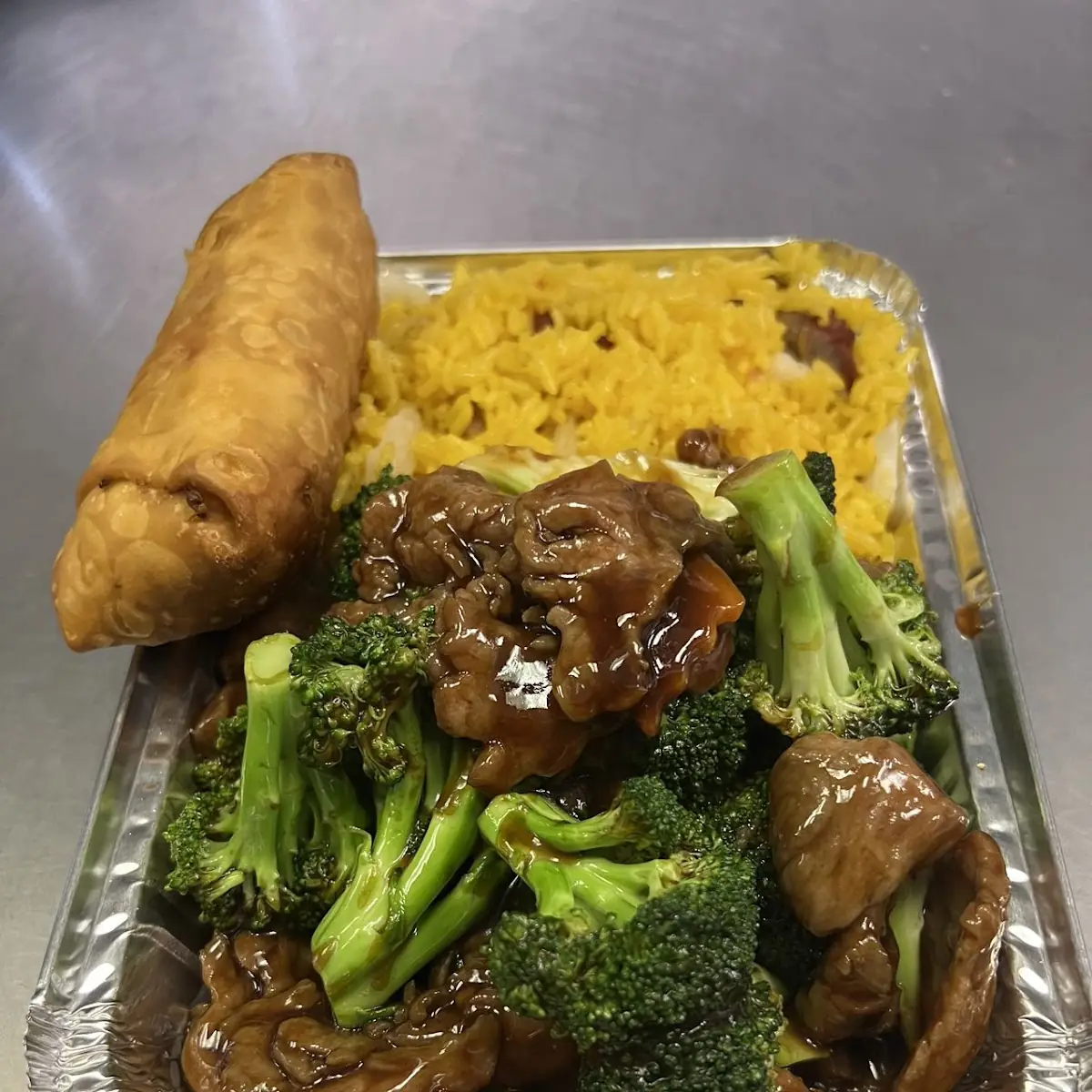 Combination Plate Beef with Broccoli