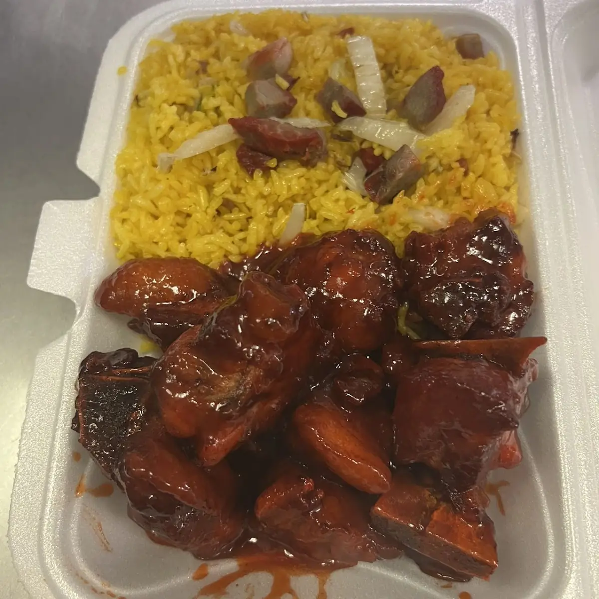 Spare Rib Tips with Pork Fried Rice