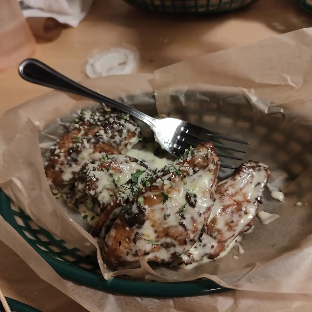 Garlic Parmesan Wings with Chips
