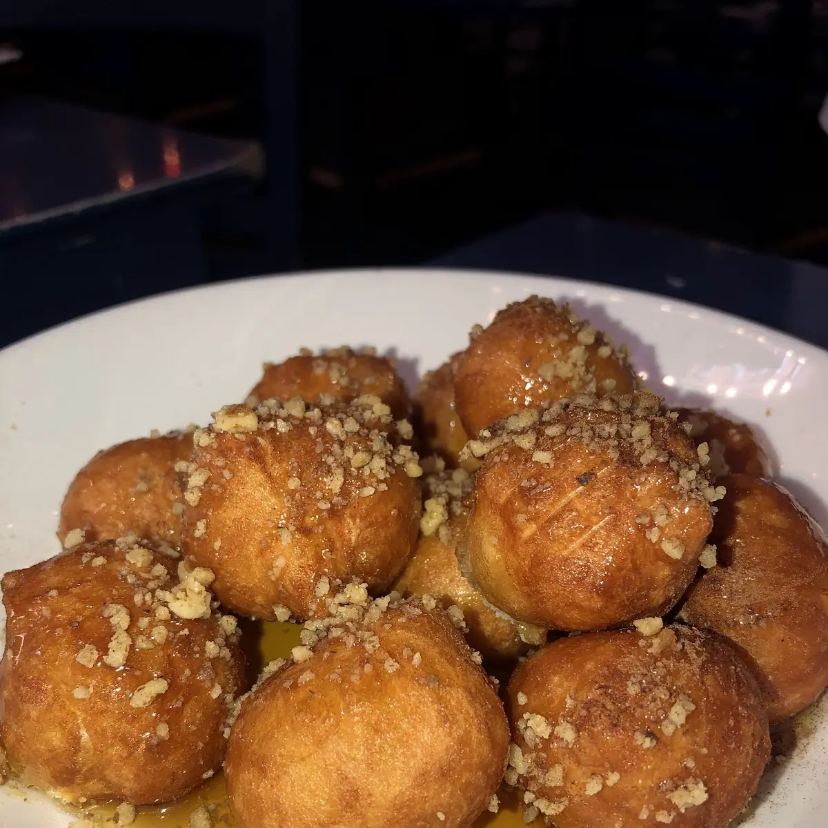 Loukoumades Fried Dough Drizzled with Honey Walnuts & Cinnamon