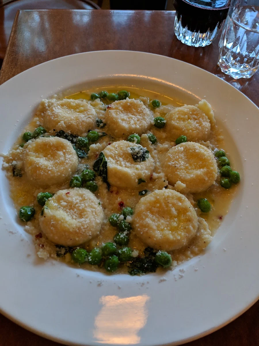 Ricotta Ravioli with Peas and Mint