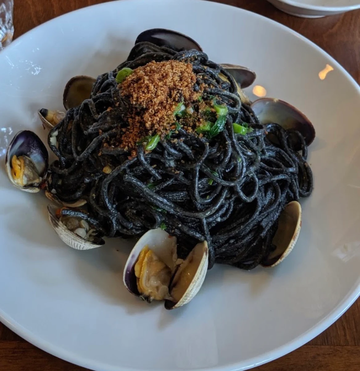 Spaghetti Nero Clams & Rapini