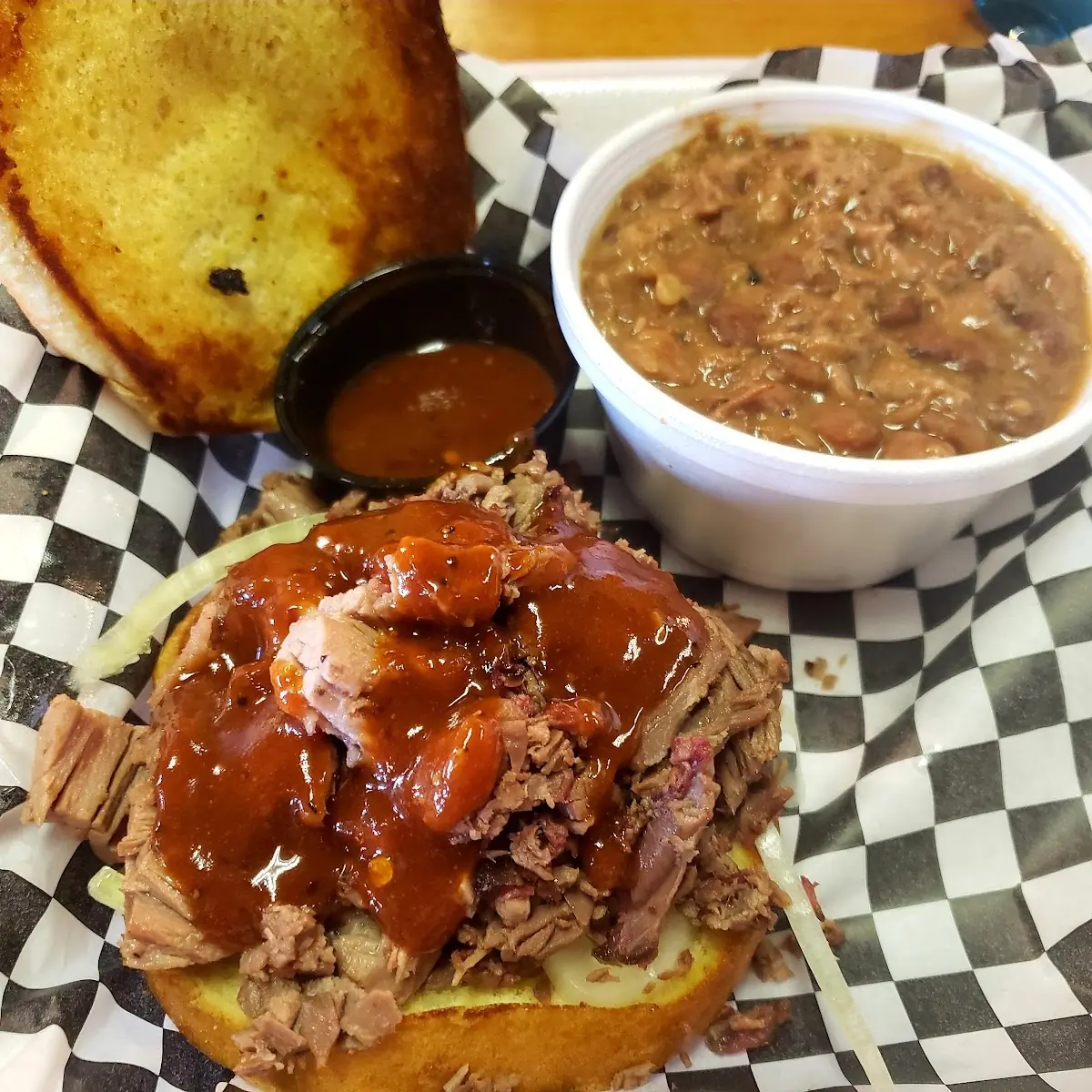 Beef Brisket Sandwich with Brisket Pinto Beans