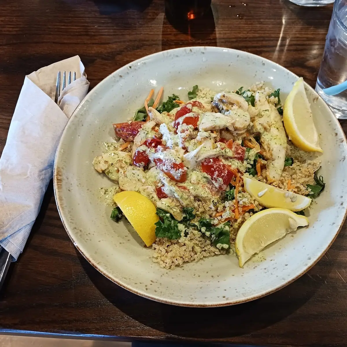 Pesto Chicken Quinoa Bowl