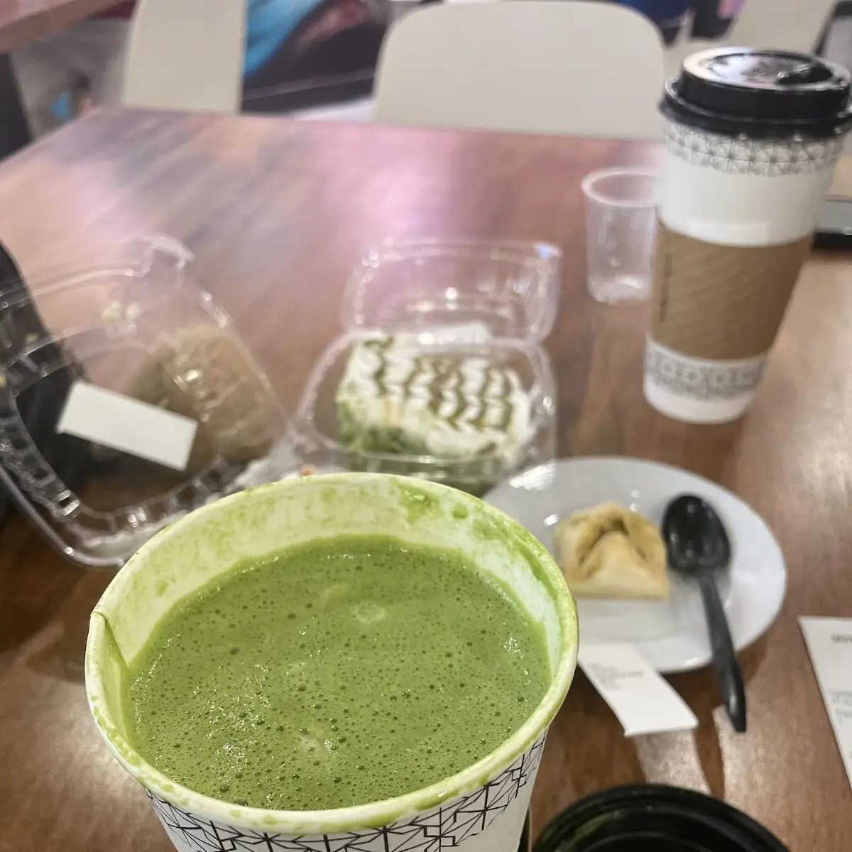 Hot Matcha Latte Large with Whipped Cream